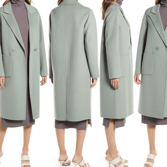 halogen double face wool coat womens